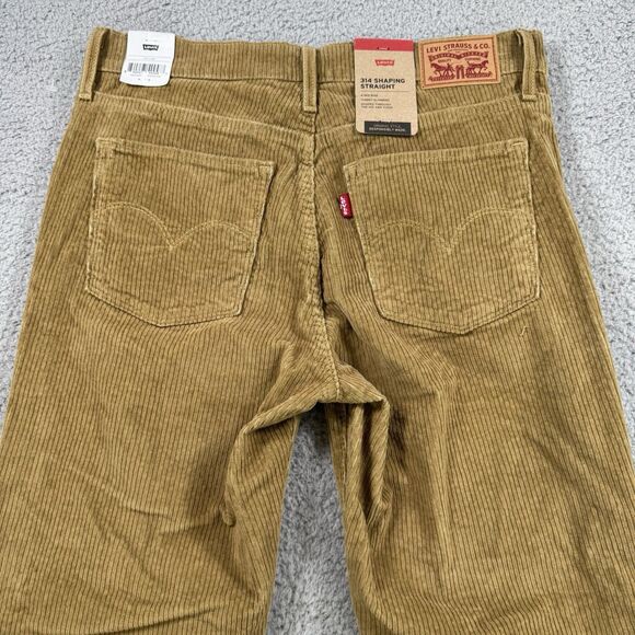 Levi's Pants Womens 29x30 Brown 314 Shaping Straight Corduroy NWT - Picture 8 of 12